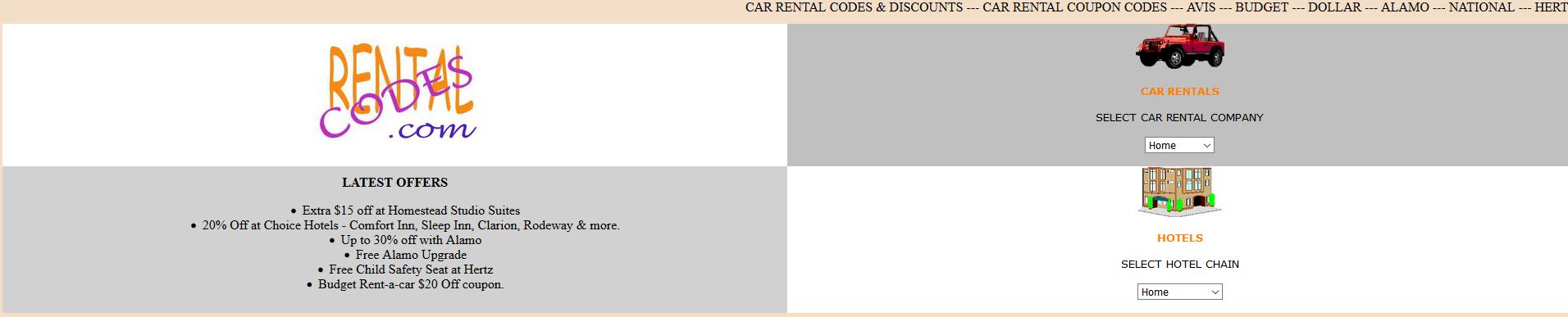 2003 Rentalcodes Homepage